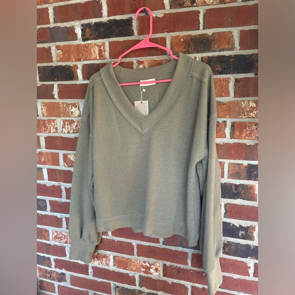 New in Green V-Neck